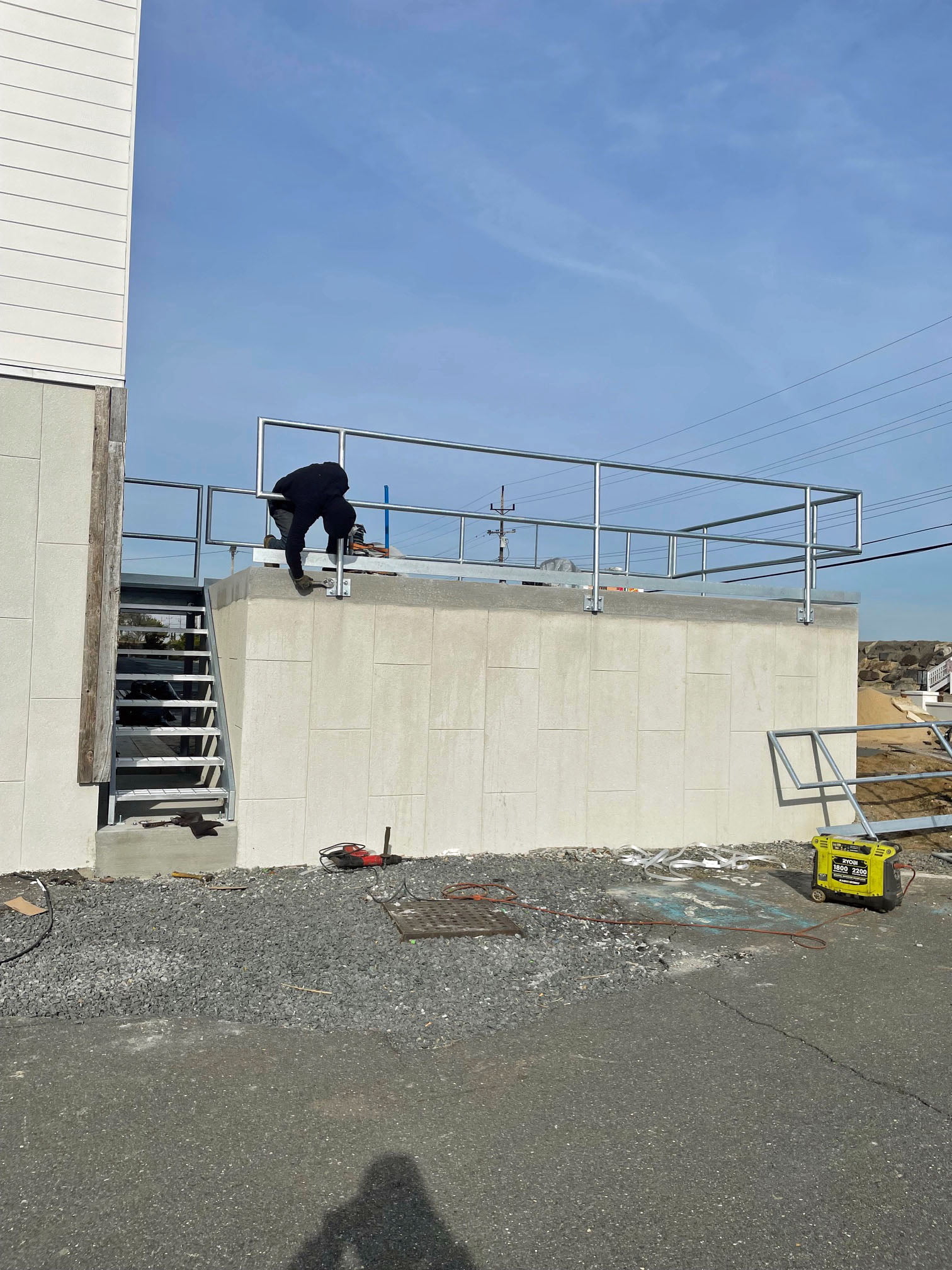 Safety rails for all areas needing fall protection.